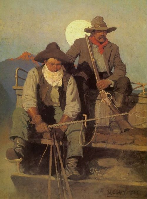 shear-in-spuh-rey-shuhn: N.C. WYETHThe Pay StageOil on Canvas