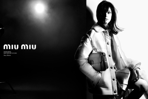 Steven Meisel shot Stacey Martin for Miu Miu’s A/W 2014 campaign, which was inspired by cinema