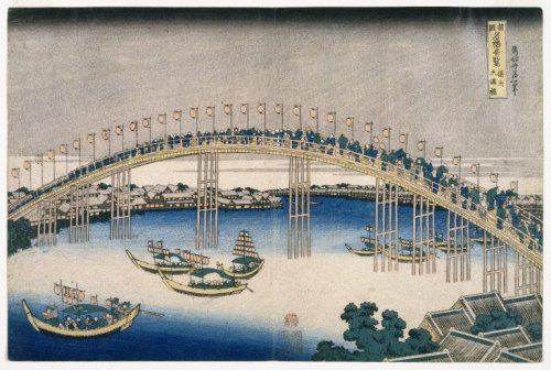 The Festival of Lanterns on Temma Bridge, 1834, Katsushika Hokusai