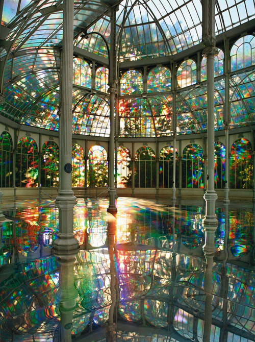 red-lipstick:  Kimsooja (b. Taegu, Korea, 1957, South Korean) - A Reflective Palace Of Rainbows, 2006   The Palacio de Cristal was originally built in the late 1880s in Madrid, Spain. In 2006 artist Kimsooja transformed it into this rainbow reflecting