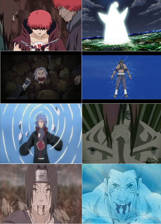 keytomyownheart:  The Akatsuki members’ death.  Great deaths