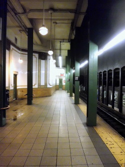 wanderingnewyork:  The 33rd Street Station on the No. 6 Line.  Norman Thomas high school station