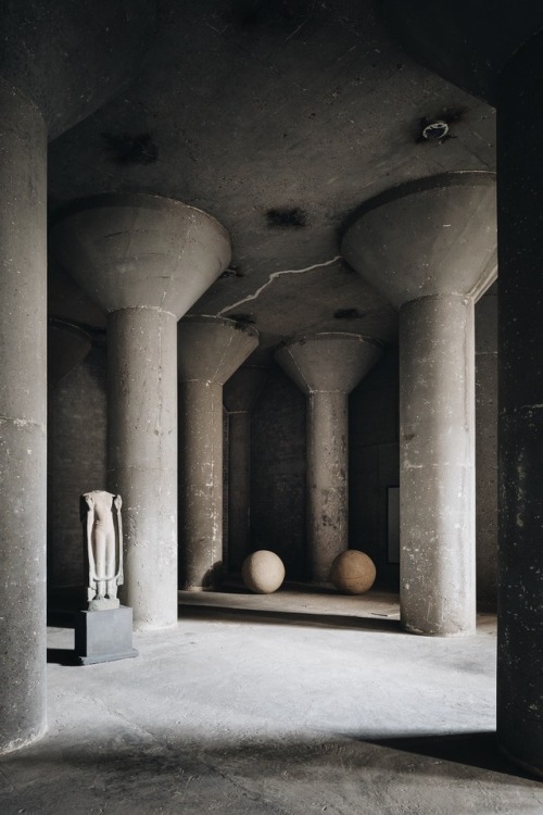 just-good-design: The ancient concrete factory that is now the home of Axel Vervoordt gallery.