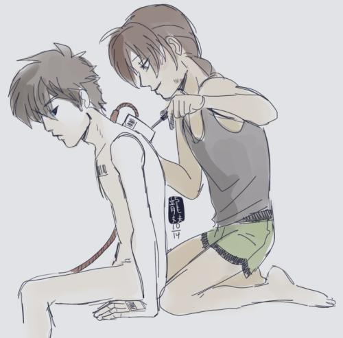 dragonhusbands: 1x2x1 week day three: AU automatically doodles robo Heero AU because it is my favori