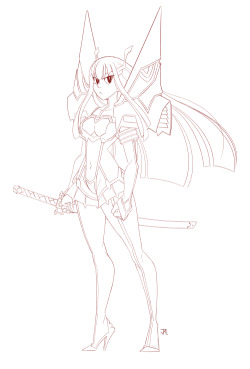 grimphantom:  jeiae:  A doodle of my waifu while warming up for my KLK zine piece.  I may color this later, but I wanted to post something since I haven’t in awhile.  Satsuki looks great in your style!  sis~ &lt; |D&rsquo;&ldquo;