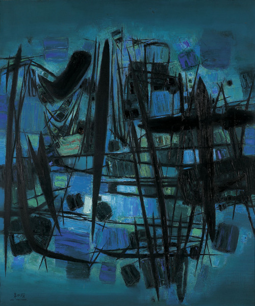 cavetocanvas: Chu Teh-Chun, Composition No. 51 - Mille vies se cachent dans le bois, 1960