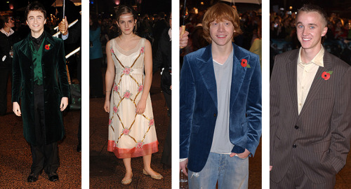 potribugods:10 Years Of Harry Potter Premieres(x)thank god somebody started picking out your clothes