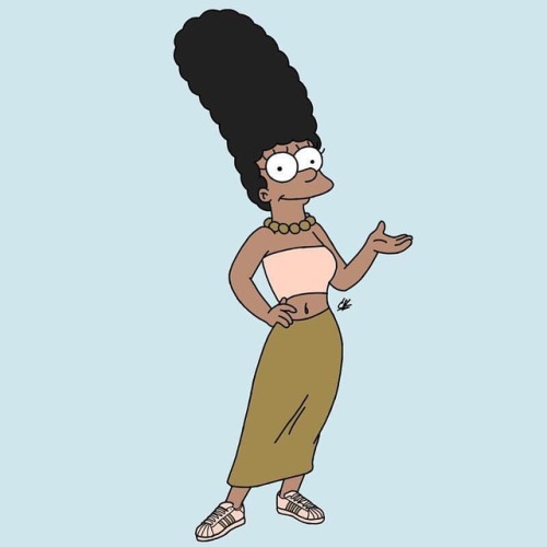 Marge @solehimself . . . #2frochicks #afrohair #3DArt #illustration #drawing #blackart #graphicdesig