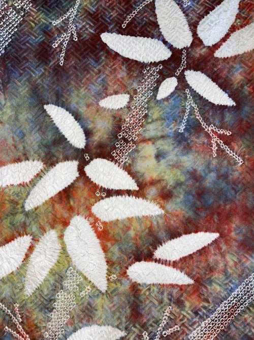 Best tie and dye work for this shibori kimono depicting sasa (bamboo) over a faint lattice ground (t