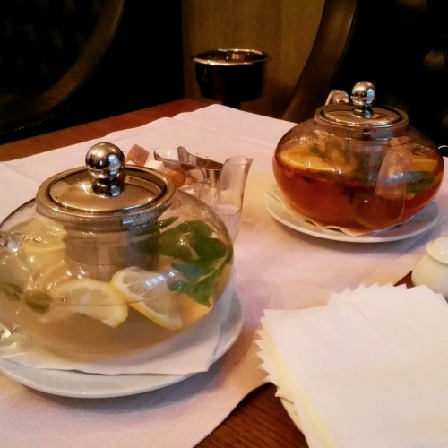 complete-theory:Tea at a restaurant, named Gogol, after the famous Russian writer. St.-Petersburg, A