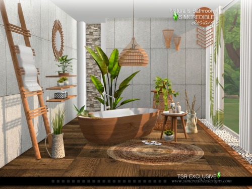 Naturalis Bathroom By SIMcredible!designs | Available at TSR. Now you can decorate your entire sims 