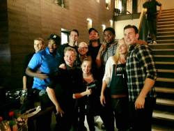 random-windstorm:  Chris Evans, Sebastian Stan, Chadwick Boseman and Anthony Mackie at the Captain America: Civil War wrap party (x)