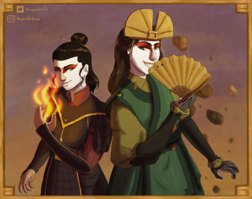 noemiettedraw: I’ve read the 2 Kyoshi novels and of course I had to draw that power couple &he