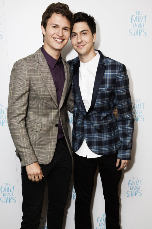 tfiosnews:  Ansel Elgort and Nat Wolff attend ‘The Fault in Our Stars’ UK premiere 
