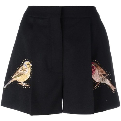 Stella McCartney embroidered bird shorts ❤ liked on Polyvore (see more high rise shorts)