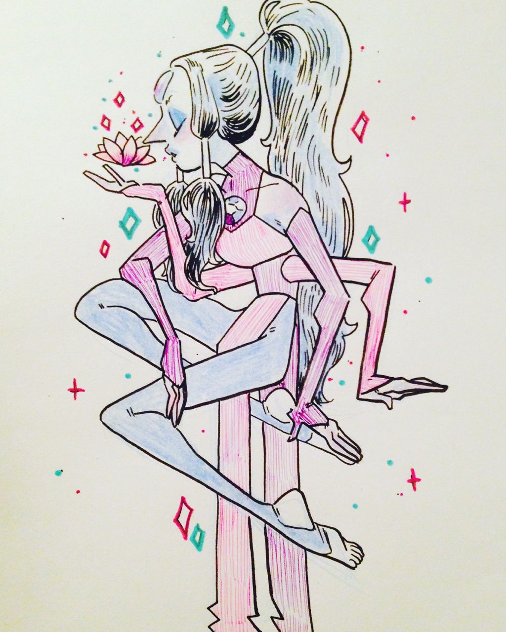 funkgamut:  I’m at my dad’s which means marker and ballpoint sketches for the