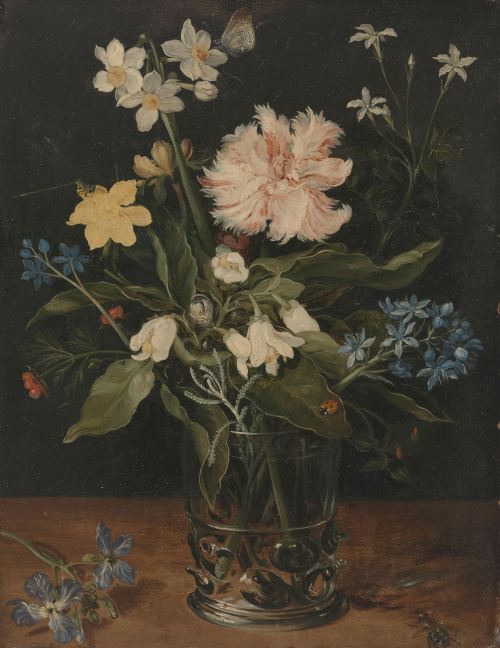 Jan Brueghel, Still Life with Flowers in a Glass, c. 1625 - c. 1630 Oil painting Image released into