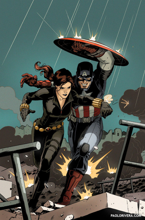 extraordinarycomics:Cap &amp; Widow by Paolo Rivera.