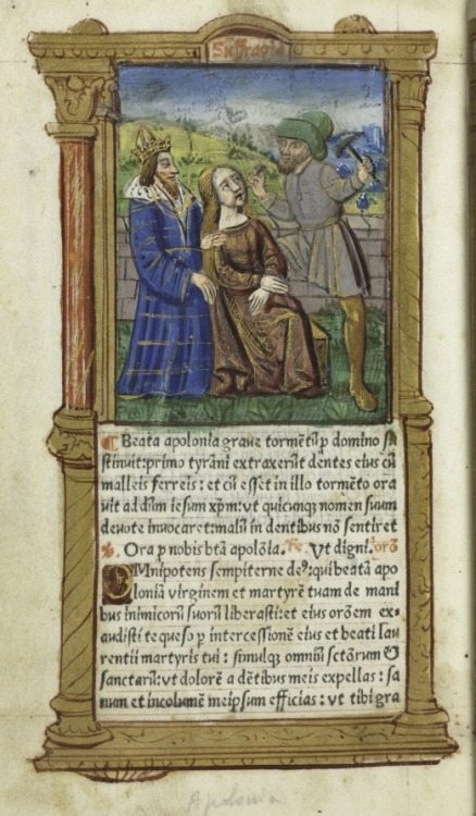 Printed Book of Hours (Use of Rome): fol. 111v, St. Apollonia, Guillaume Le Rouge, 1510, Cleveland M
