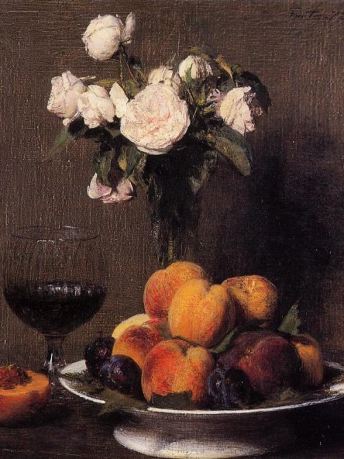 Henri Fantin-Latour, Still lifes with flowers and peaches