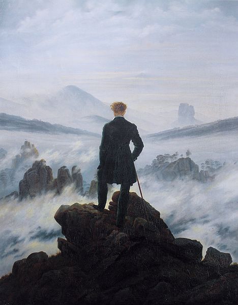 artmastered:Caspar David Friedrich, Wanderer Above the Sea of Fog, 1818, oil on canvas, 94.8 x 74.8 