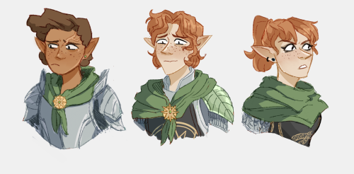myclericalromance:superglorfindel:some naddpod teens[image id: three busts of beverly, erlin, and eg