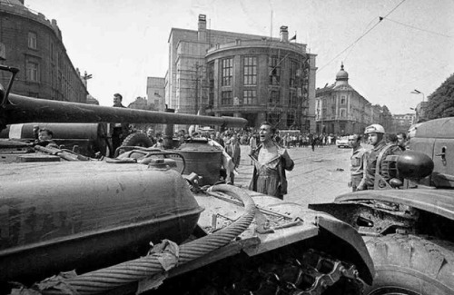 Soviet occupation in Bratislava, Czechoslovakia; 1968. 