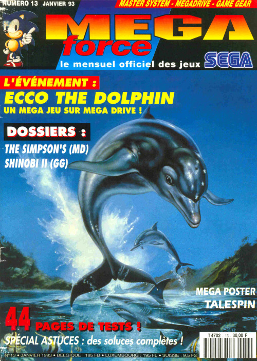 Mega Force (FR) #13, Jan ‘93 - 'Ecco The Dolphin’ cover.