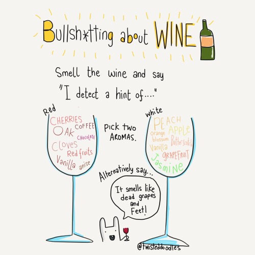 twisteddoodles:  How to bullsh*t about wine. #NationalDrinkWineDay