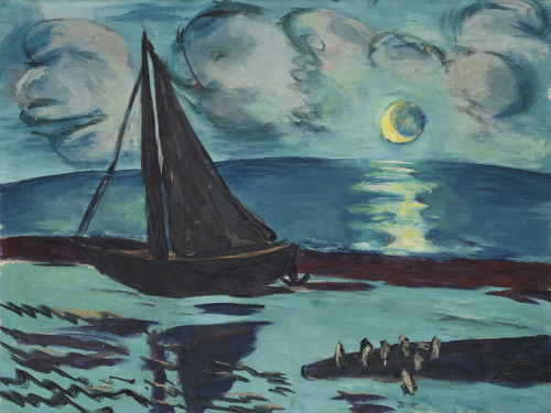 mauveflwrs:Max Beckmann  Mondnacht am Meer (grün) (1938)