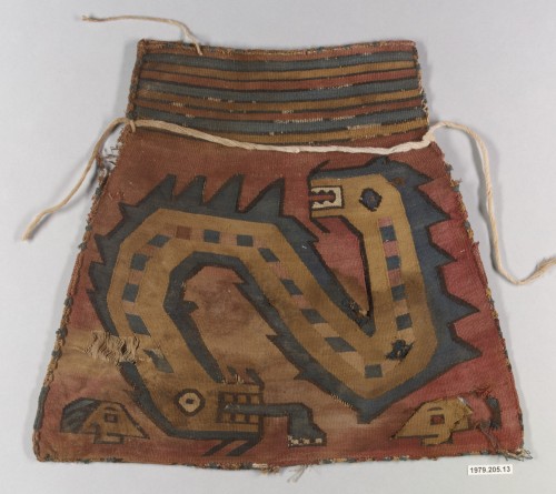 tlatollotl: Camelid hair and cotton bag Peru. Nasca. 7th century AD The Met