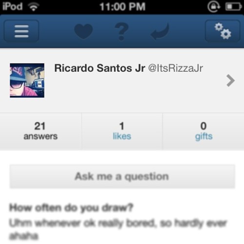 I know why it’s called #ask cuz you gotta keep asking ppl to ask you shit cuz nobody ever does, so ask me shit aha links in my bio c: #kik me too ItsRizza_Bruh ahaha #funny #tumblr #twitter #ipod #lol #bored