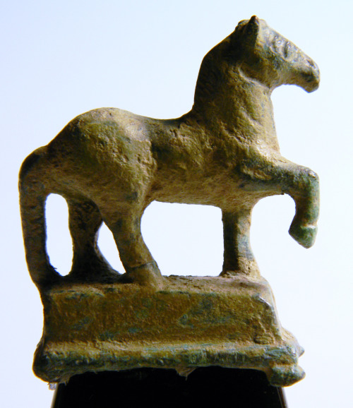rodonnell-hixenbaugh:Roman Bronze Statuette of a HorseAn ancient Roman small bronze statuette of a h