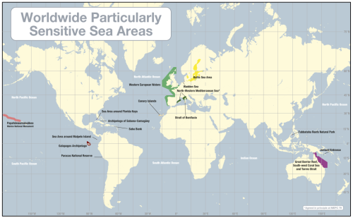 Particularly Sensitive Sea Areas - places where whales are vulnerable to ship strikes