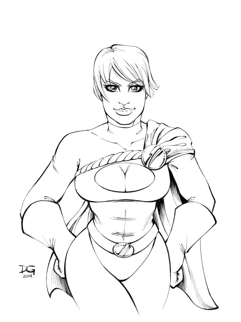 mechasketch:  Powergirl by mechangel2002 A warmup sketch I did at a show :) got a