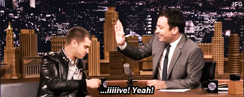fallontonight:  jimmyfallongifs:  sophia bush started a thing. high fiiiiiiiiiiiiiiiiiiive!