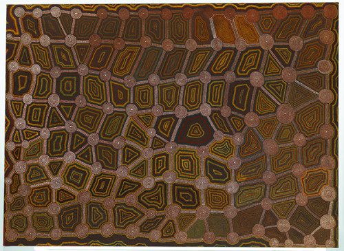 Tingari Story, Willy Tjungurrayi (1986)“This work depicts the travels of the Tingari, a group of anc