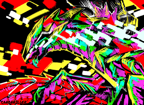 be an artist who can do both (raptor without any kind of paleo reference and oc art) [ eye strain ]