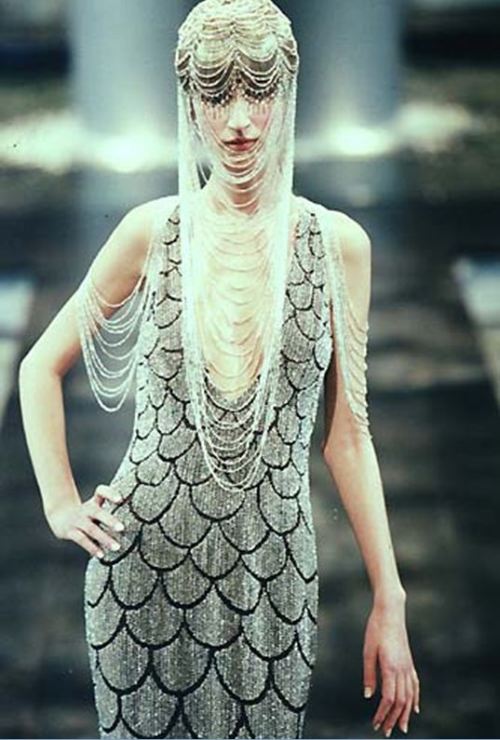 Sirene GownHaute CoutureGivenchy Alexander McQueen1998“McQueen’s silvery mermaid dress has the kind 