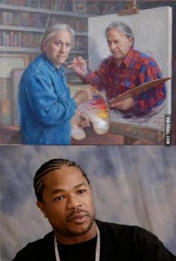 9gag:  The painter painted himself as he