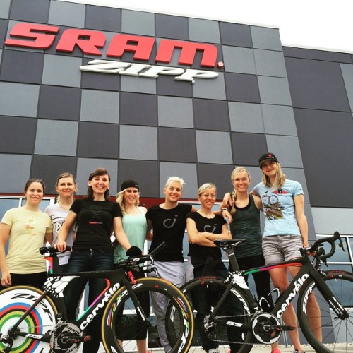 pedalitout: A pitstop in Indy for the @velociosports ladies to see where the world’s fastest wheels 