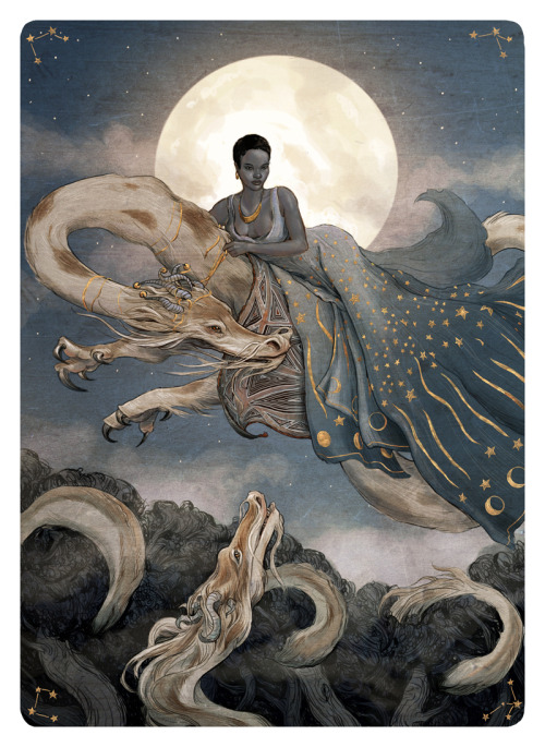 tarotgram:gorillaartfare:Another tarot card, just for fun. The Moon.this is seriously so stunning my