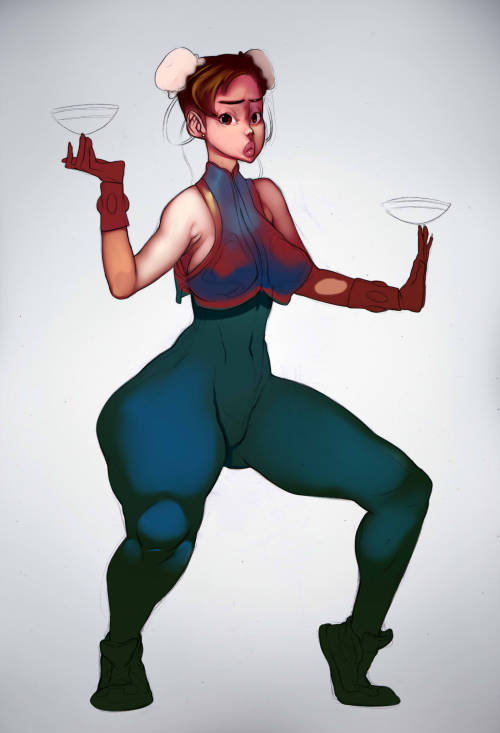 david-brun:  Working on some Chun li commission :) !!!  who wants to join the commission train?
