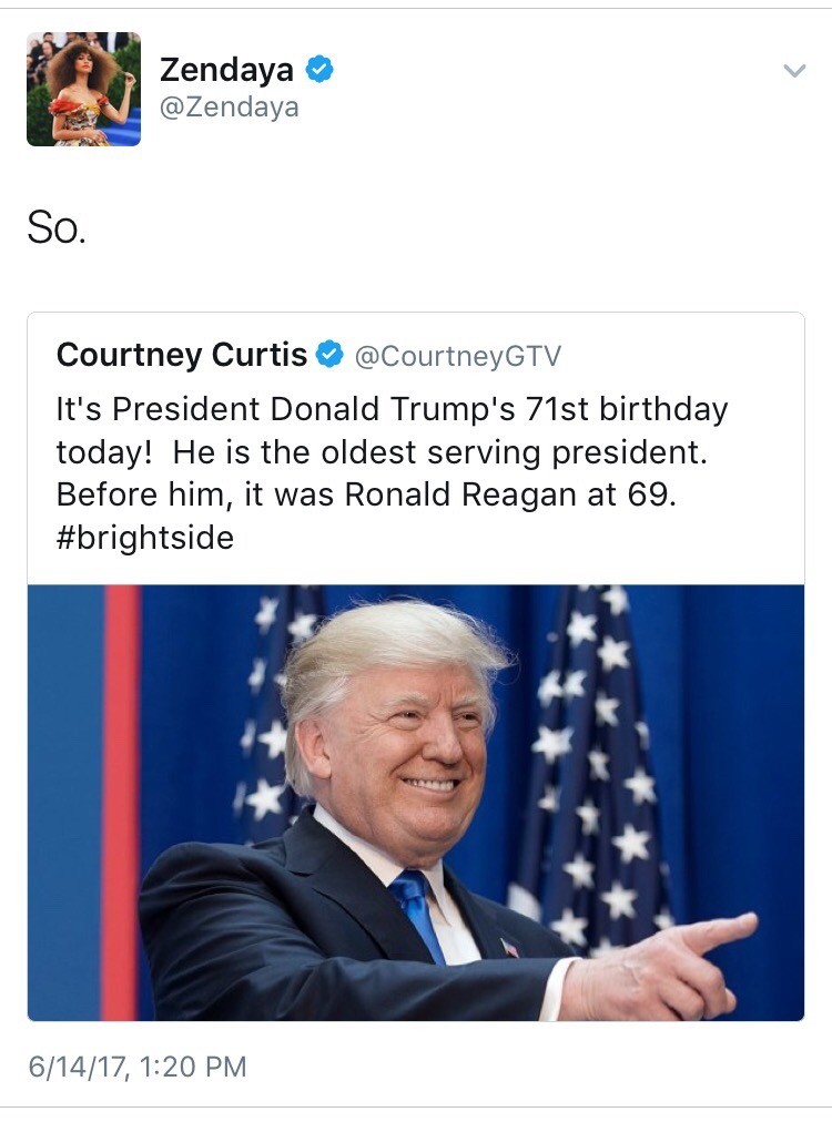 weavemama: zendaya managed to murder trump with one word we really don’t deserve