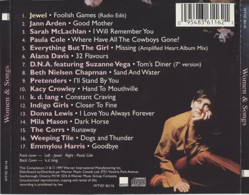 Today’s compilation:Women &amp; Songs1997Singer-Songwriter / Pop / Pop-Rock / Soft Rock / Folk-Rock 