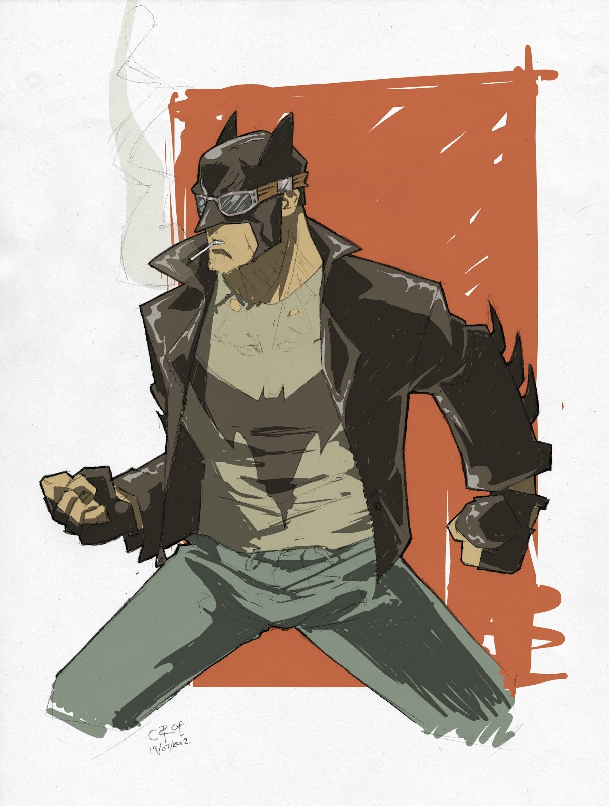 evaelenasmith:  Rock-a-billy Batman by Claire Roe 