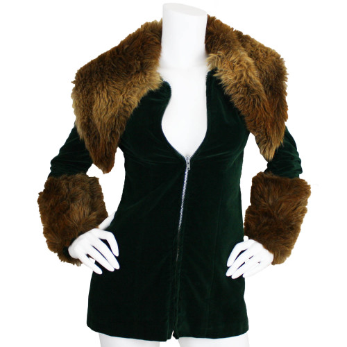 ARISTOS - Rare 70&rsquo;s Glam Velvet and Faux Fur Jacketnow available at Featherstone Vintage