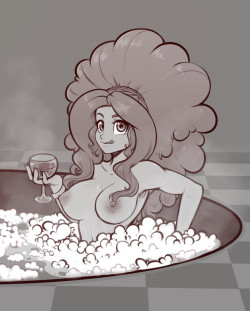 scdk-nsfw:  Doodle - Dagi Bubble Bath Still enjoying her little AI hotel trip. A little quicky to sate that poofy hair drawing need. Could have done more with this, but I think it looks decent enough to upload :V  ;9