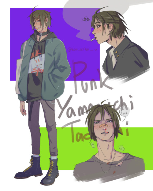 punk Yamaguchi Tadashi  ‍♀️ ‍♀️ ‍♀️/and yeah, i drew him in my clothes hehe/