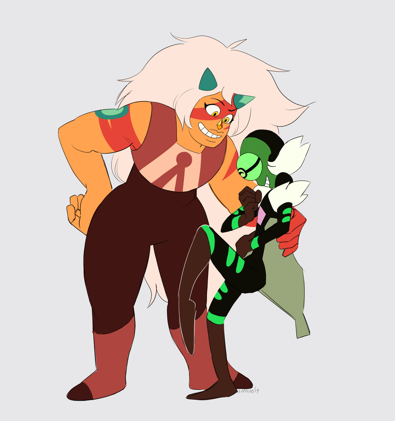 baited-in: A bit more of Jasper and Nephrite! Gorgeous artwork done by @loycos ,